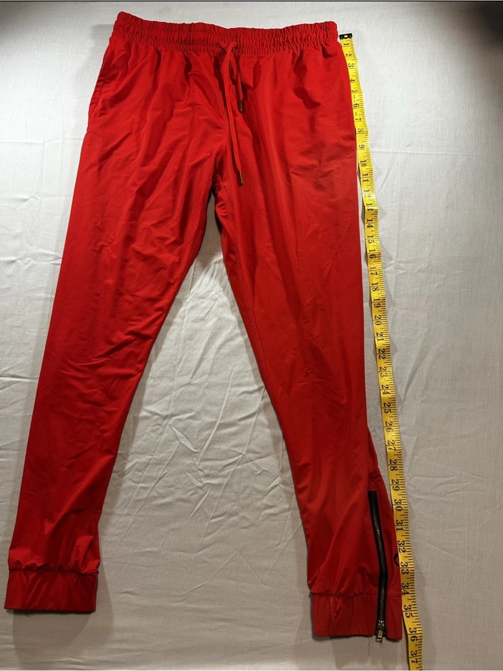 ZYIA Women's Red Jumpsuit Romper with Drawstring Waist - Picture 8 of 9